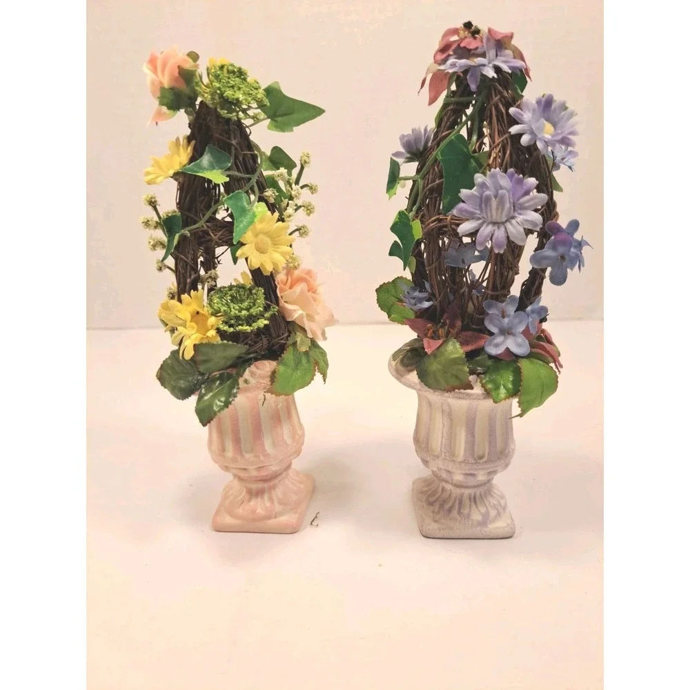 Vintage Avon Mini Artificial Flower Potted Planter Decor Topiary 7
